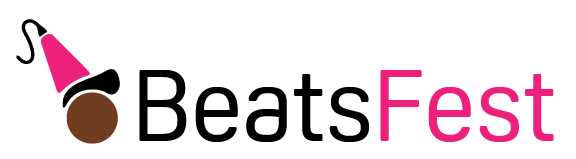 BeatsFest logo with microphone mascot logomark.